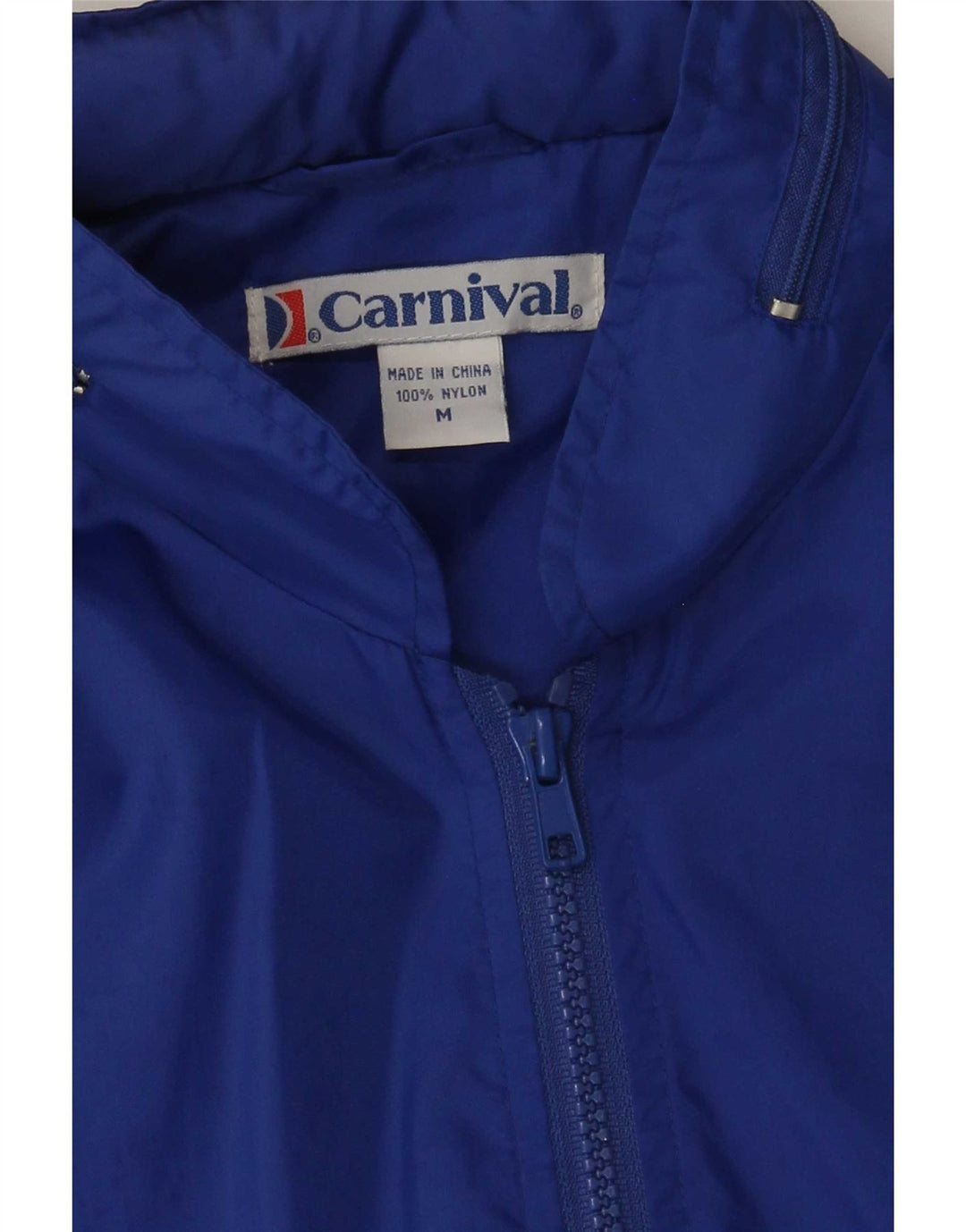 Vintage Herre Hooded Bomber Jacket UK 38 Medium Blue Nylon
