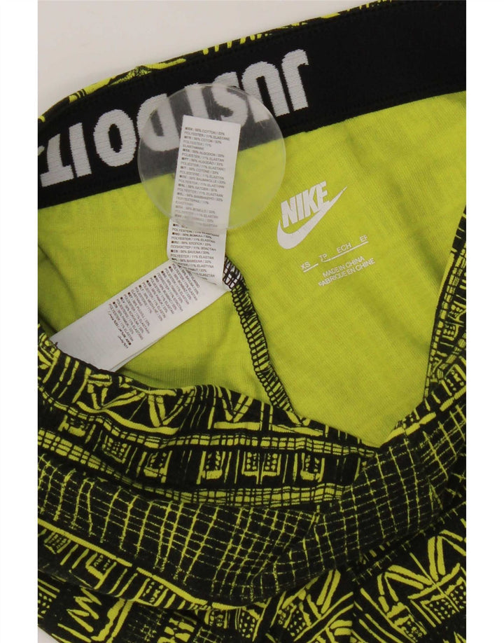 Nike Damen-Leggings mit abstraktem Muster, UK 6, XS, gelbe Baumwolle