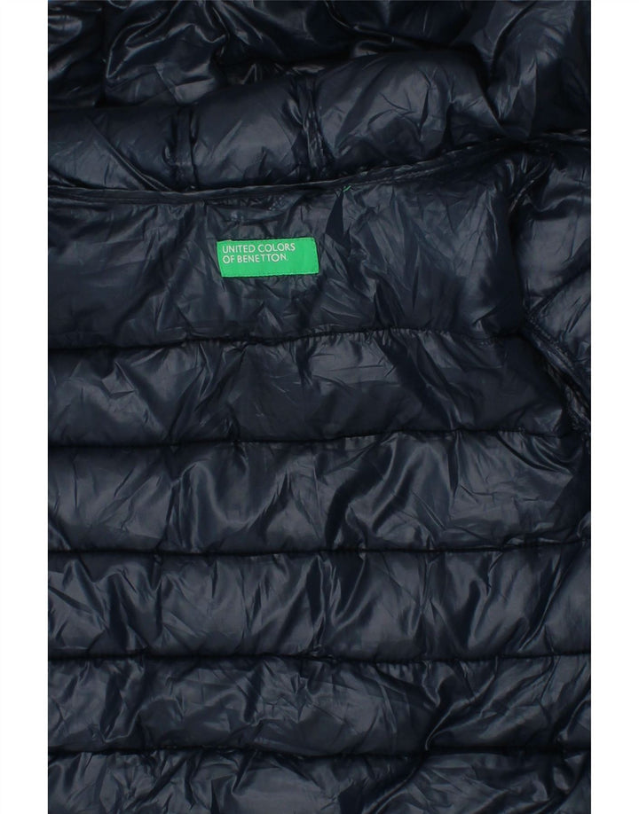 BENETTON Boys Hooded Padded Jacket 5-6 Years Navy Blue Tie Dye Vintage Benetton and Second-Hand Benetton from Messina Hembry 