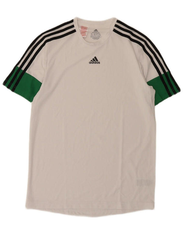 Adidas Boys Aeroready T-Shirt Top 15-16 Years White Colourblock Polyester