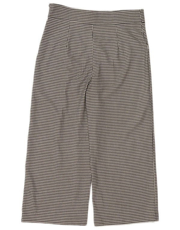 Zara Damen-Hose mit hoher Taille, verkürzt, XL, W36, L25, schwarzer Hahnentrittmuster