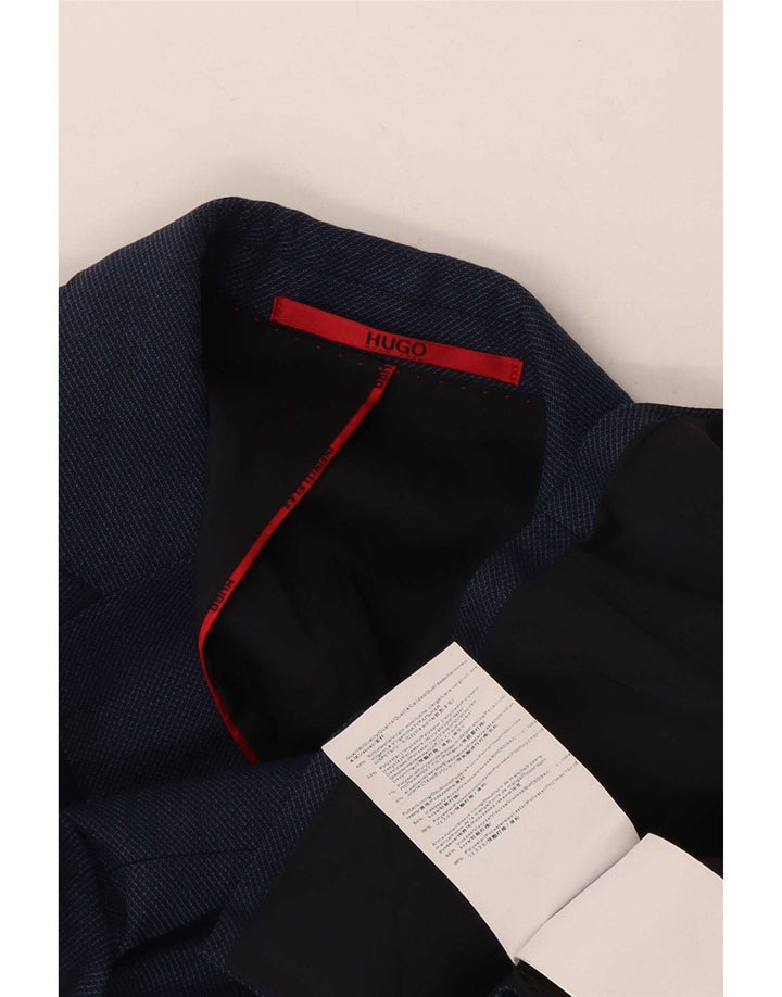 Hugo Boss Chaqueta tipo blazer de 2 botones para hombre EU 46 Small Azul marino Lana virgen