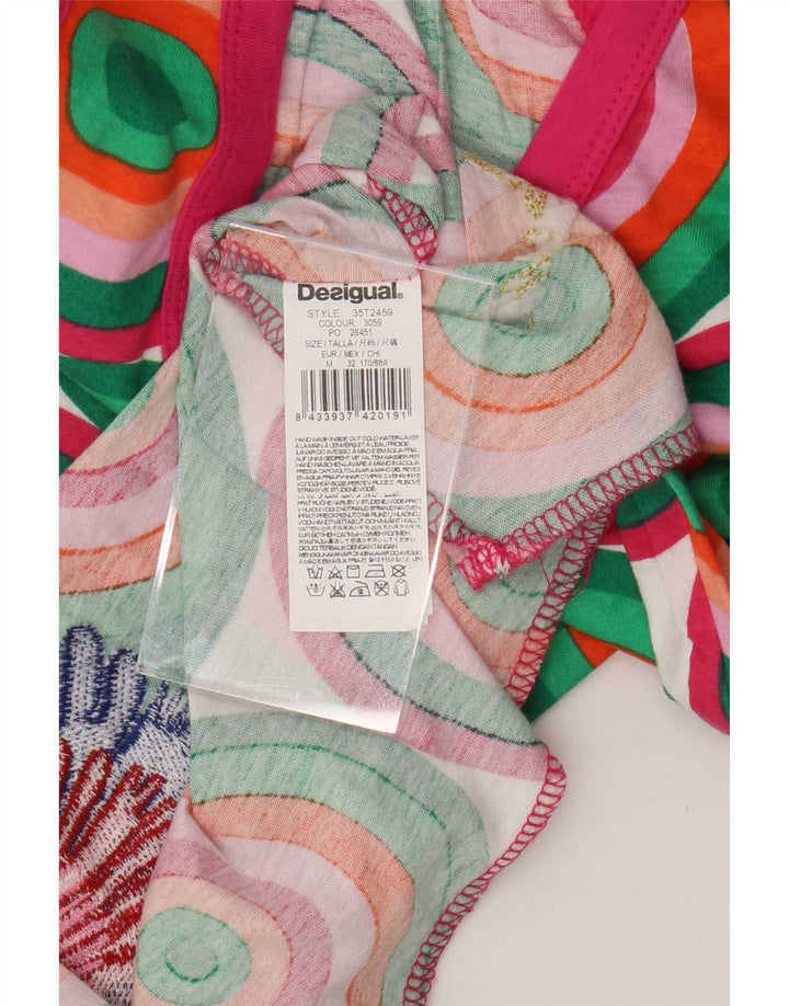Desigual Womens Graphic Vest Top UK 12 Medium Multicoloured Geometric