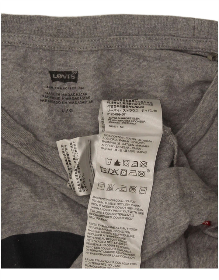 Levi's Mens Graphic T-Shirt Top Large Grey Flecked Cotton