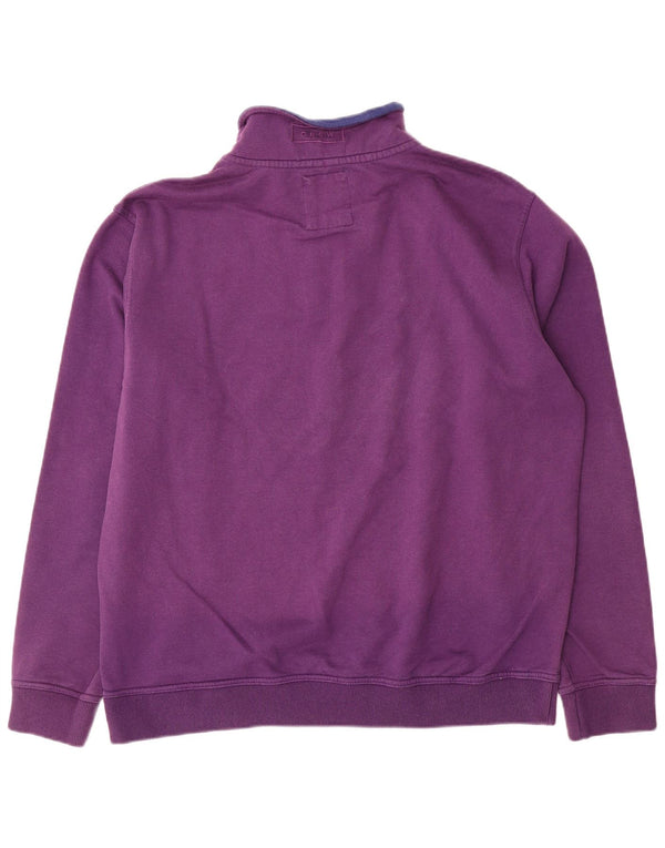 Crew Clothing Mens Zip Neck Moletom Jumper 2XL Algodão Roxo