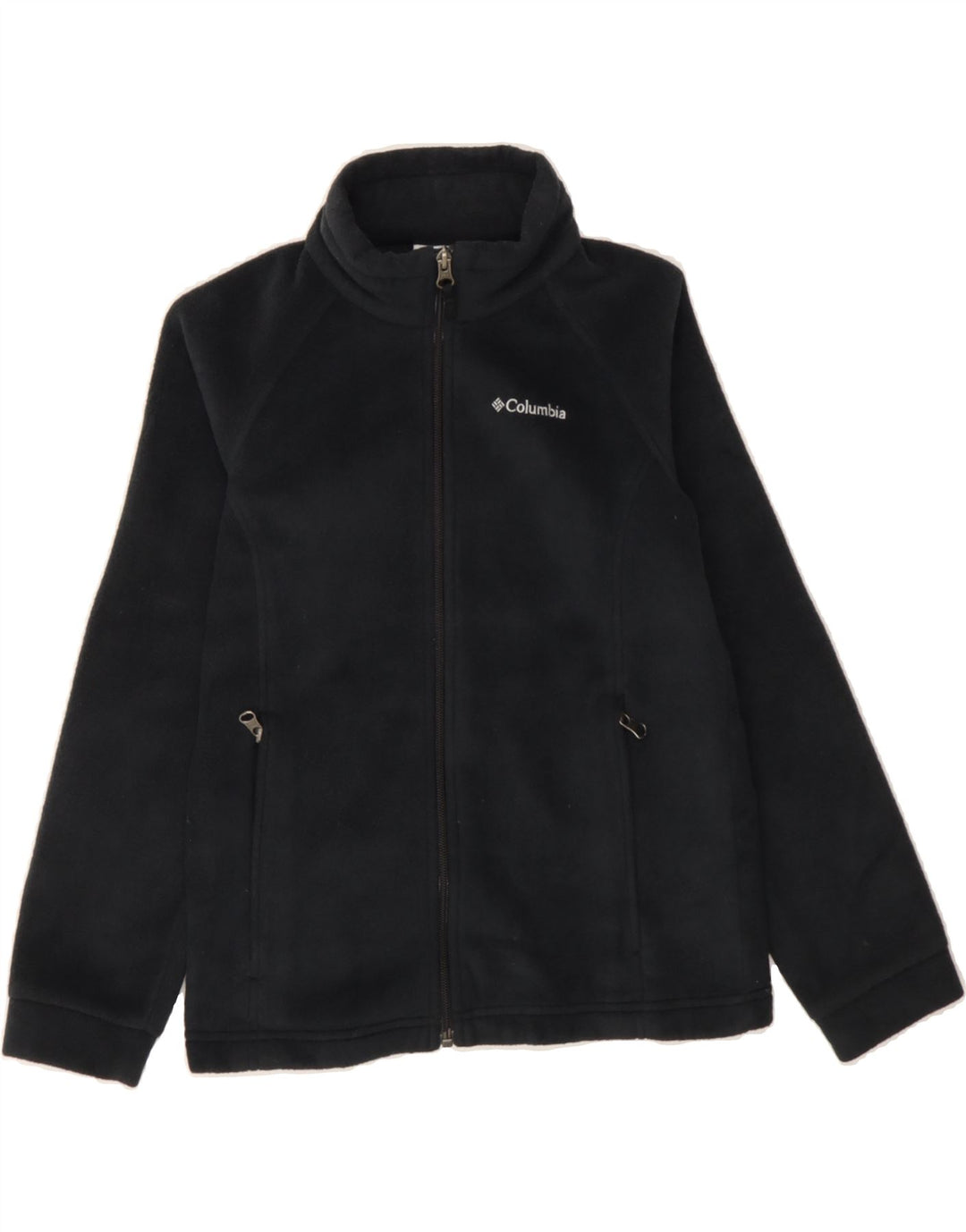 COLUMBIA Boys Fleece Jacket 10-11 Years Medium Black Polyester Vintage Columbia and Second-Hand Columbia from Messina Hembry 