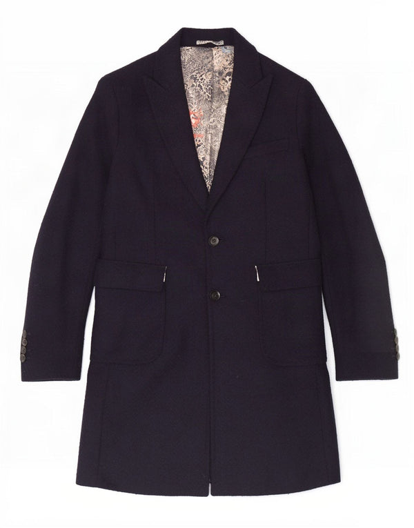 Soprabito da donna Gianni Feraud UK 14 Grande poliestere Chevron blu navy
