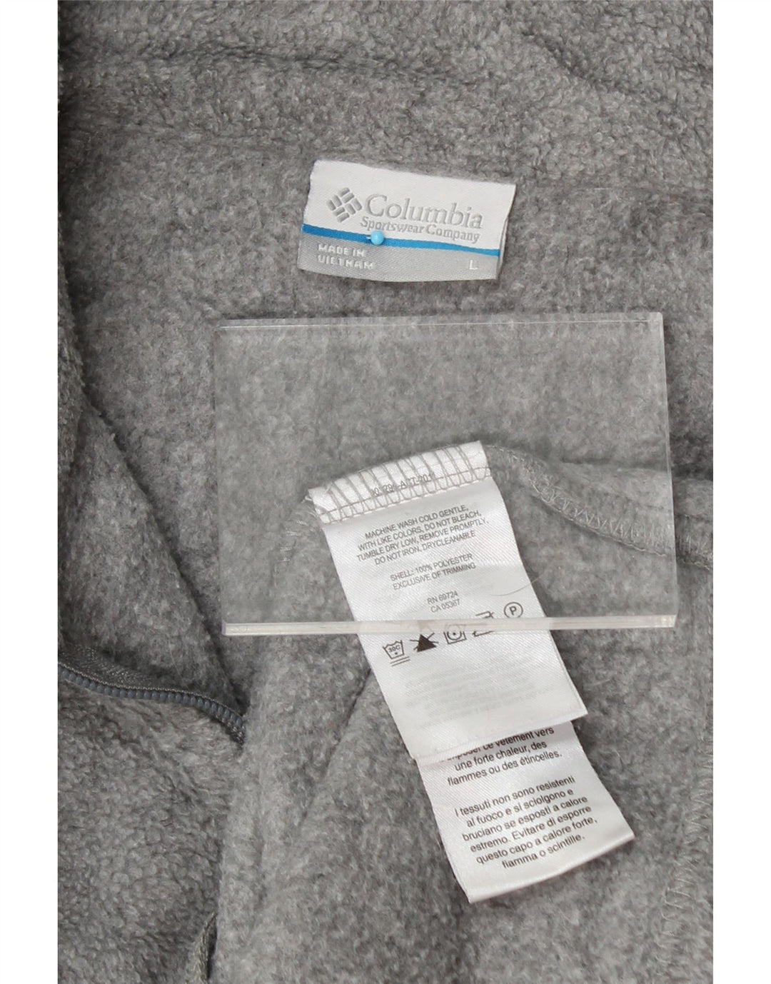 COLUMBIA Womens Fleece Jacket UK 16 Large Grey Polyester Vintage Columbia and Second-Hand Columbia from Messina Hembry 