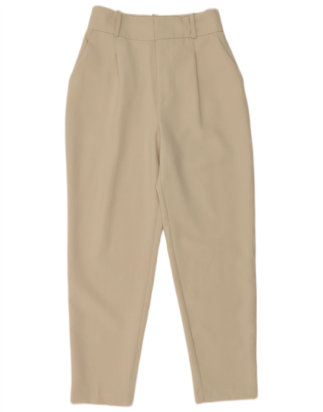 Zara Womens Tapered Suit Trousers Small W26 L27 Off White Polyester