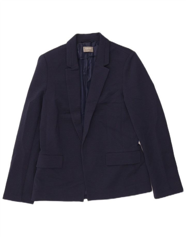 Oasis Chaqueta tipo blazer abierta para mujer UK 10 Small Poliéster azul marino