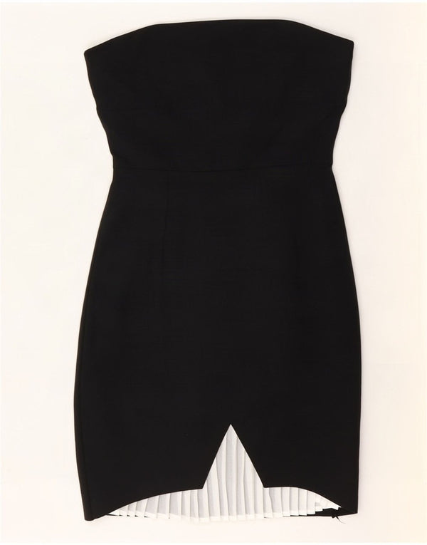 Zara Γυναικείο Στράπλες Φόρεμα UK 8 Small Black Polyester