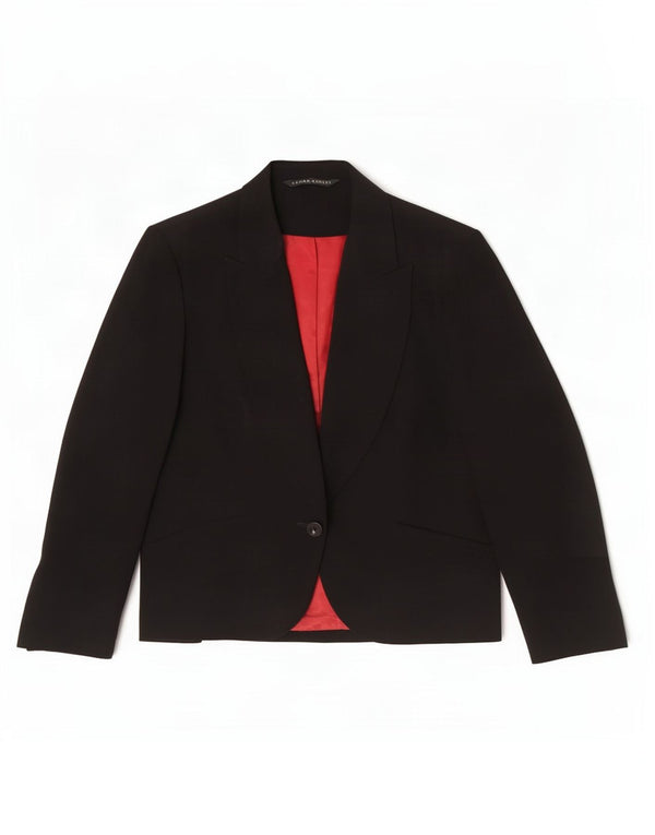 Laura Ashley Damen 1-Knopf-Blazerjacke UK 16 Large Schwarz Polyester