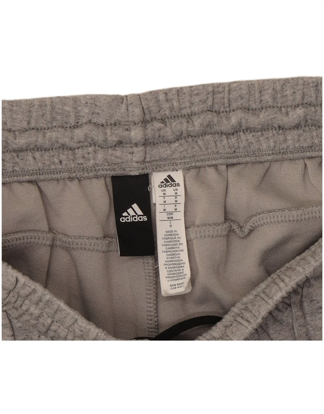 Adidas Mens Tracksuit Trousers Medium Grey Flecked Cotton