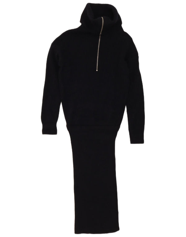 All Saints Dame Roll Neck Langærmet Jumper Dress UK 10 Small Black