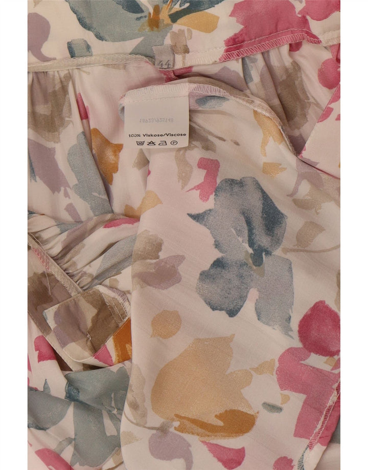 jupe évasée femme vintage IT 44 Medium W31 Viscose florale multicolore