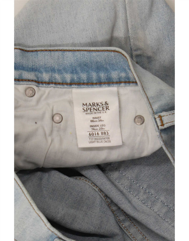Marks & Spencer Womens Wide Leg Jeans W34 L29 Blue Cotton