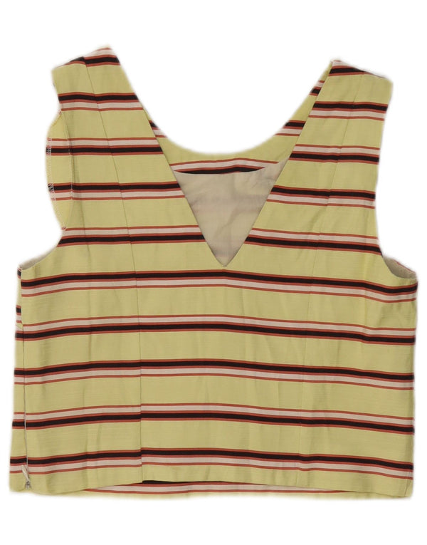 Top corto senza maniche da donna Maison Scotch UK 10 piccolo a righe gialle