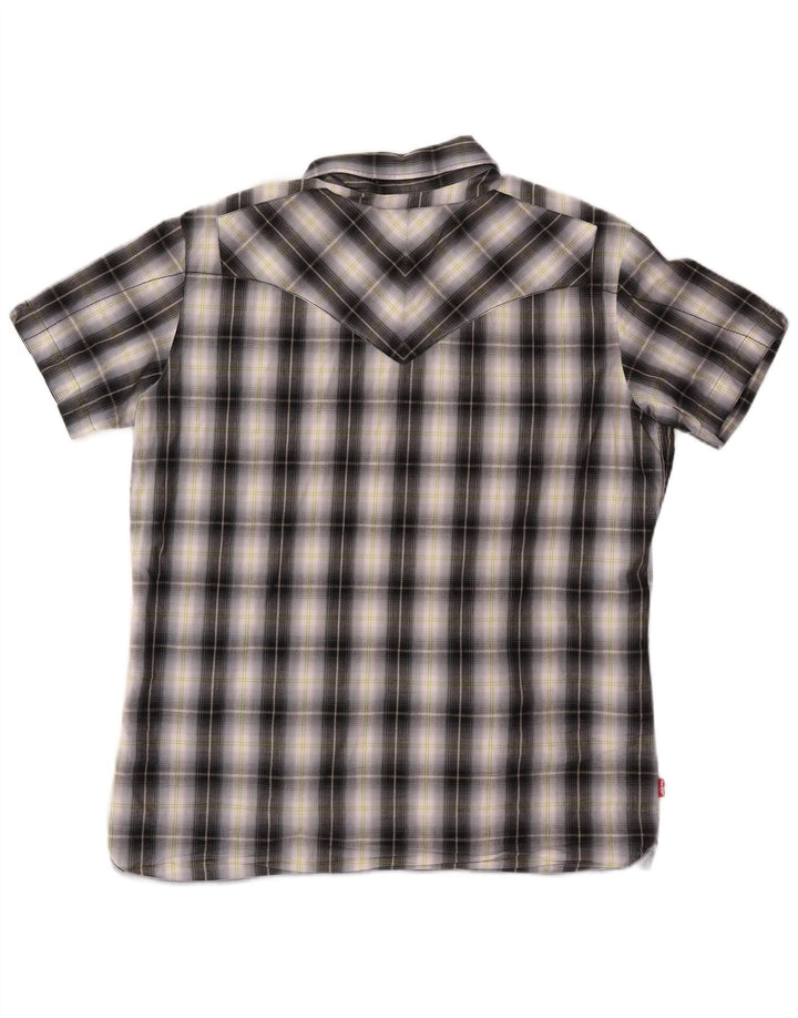 Camicia a maniche corte da uomo LEVI'S 2XL cotone a quadri nero
