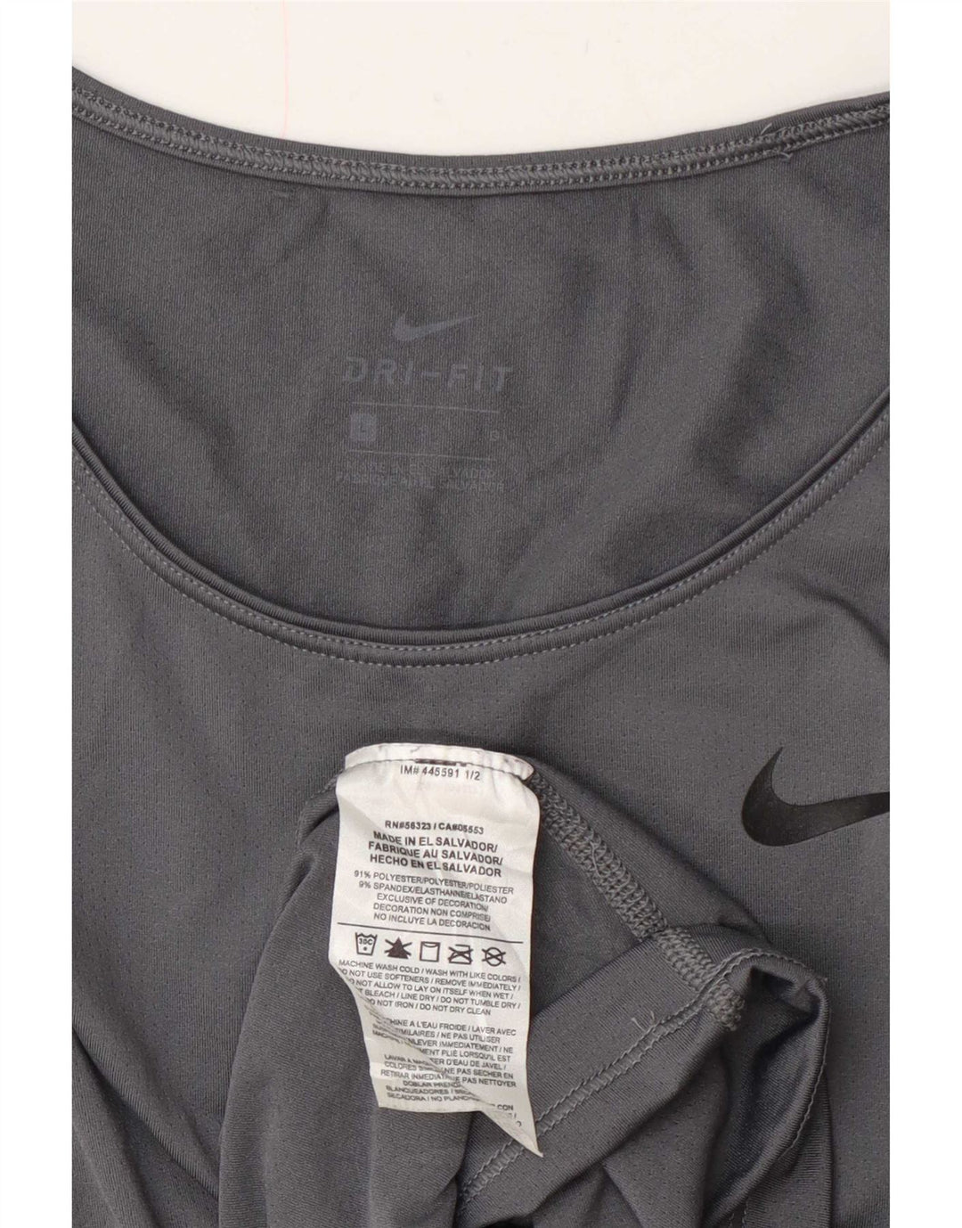 Nike Womens Dri Fit T-Shirt Top UK 16 Large Gris Polyester