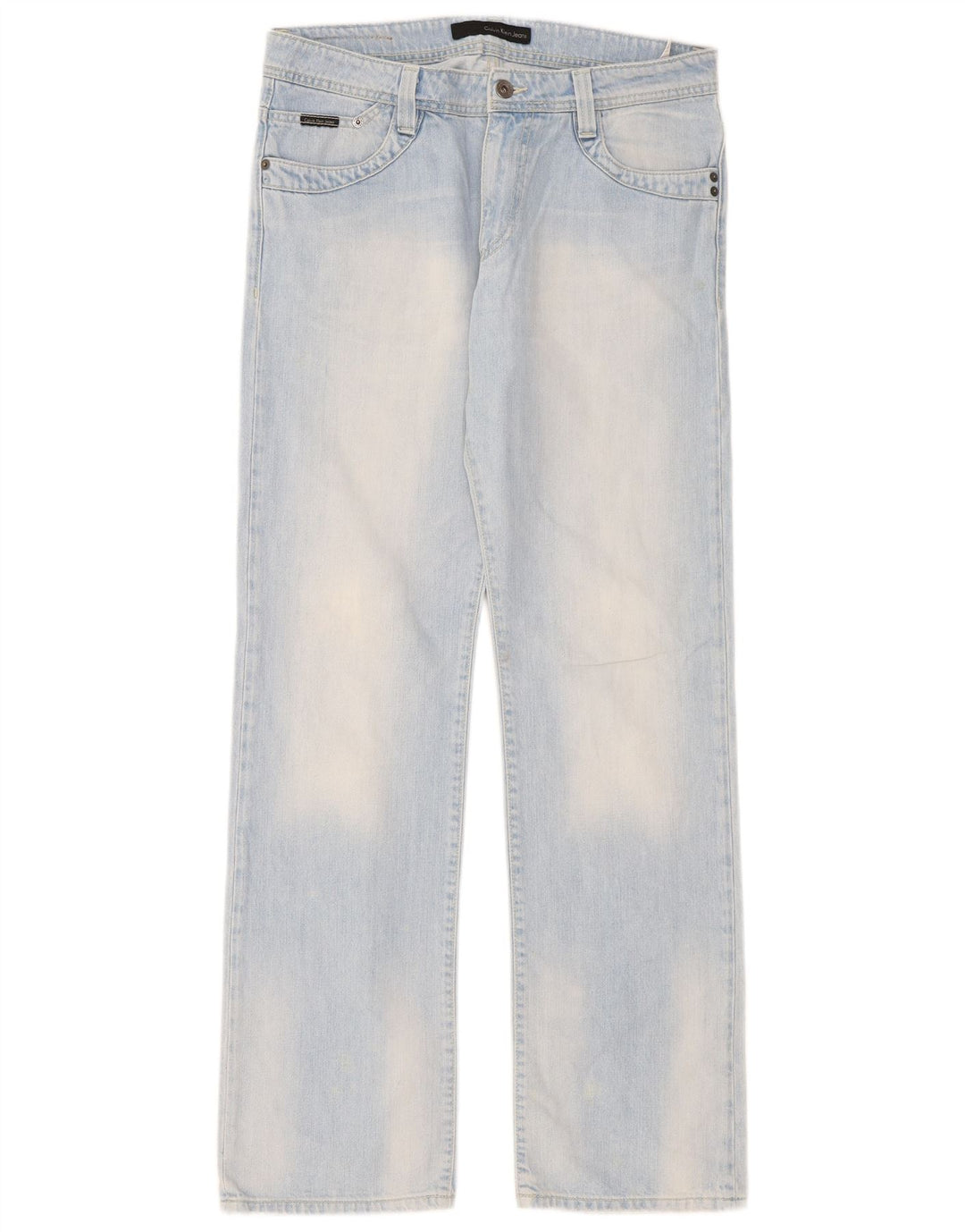 Calvin Klein Womens Straight Jeans W32 L34 Blue Cotton