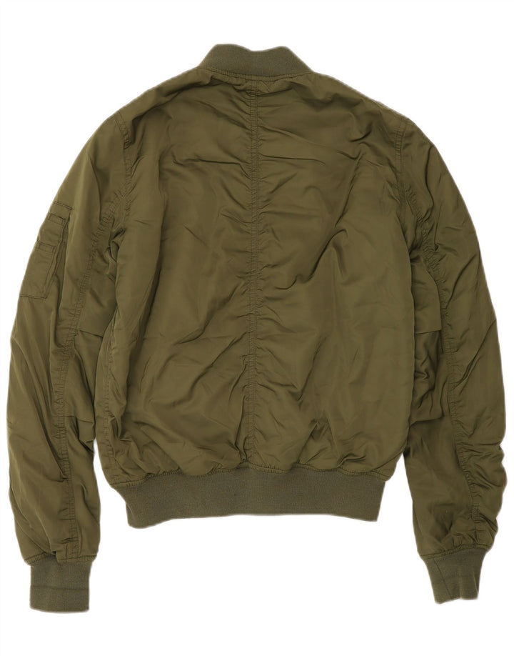 Giubbotto bomber imbottito da donna Topshop UK 8 piccolo poliestere verde