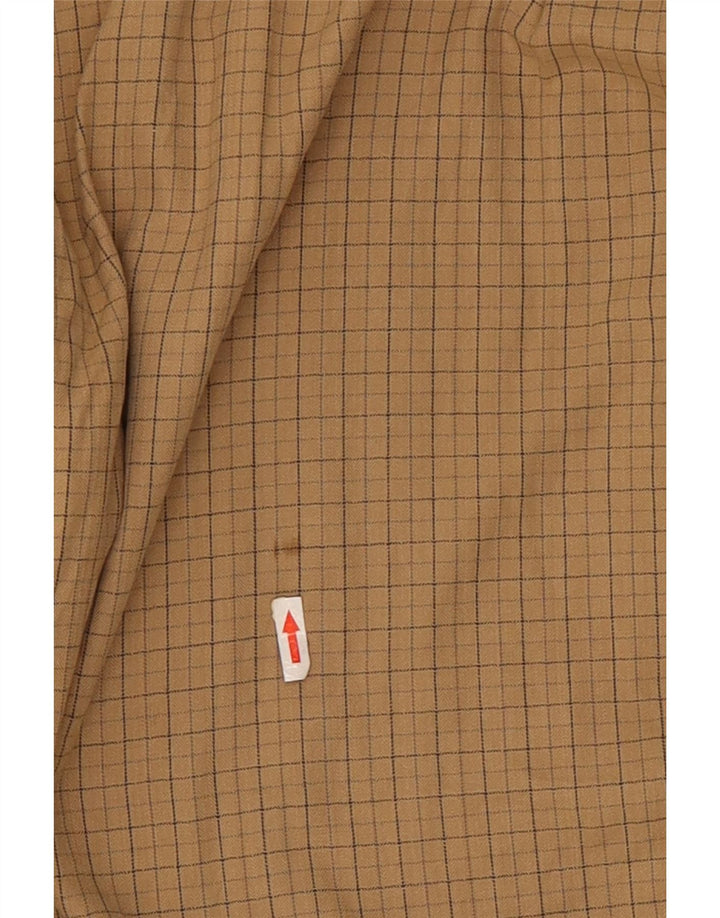 Nautica Mens Flannel Shirt 2XL Beige Check Cotton