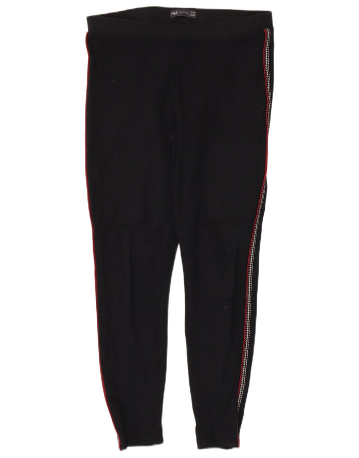 Leggings pentru femei Marks & Spencer UK 12 Medium Black Striped Viscose