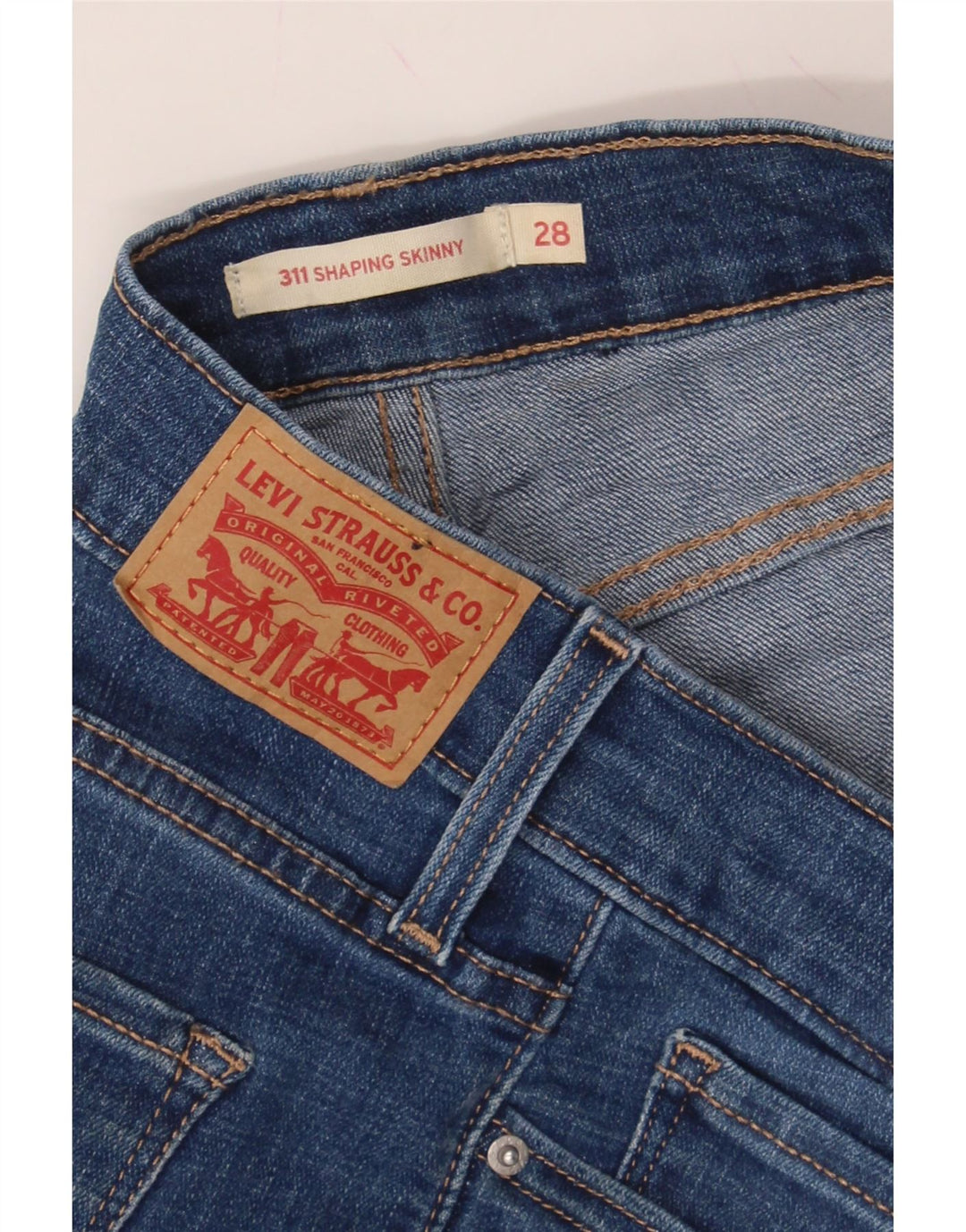 LEVI'S Womens 311 Denim Shorts W28 Medium  Blue Vintage Levi's and Second-Hand Levi's from Messina Hembry 
