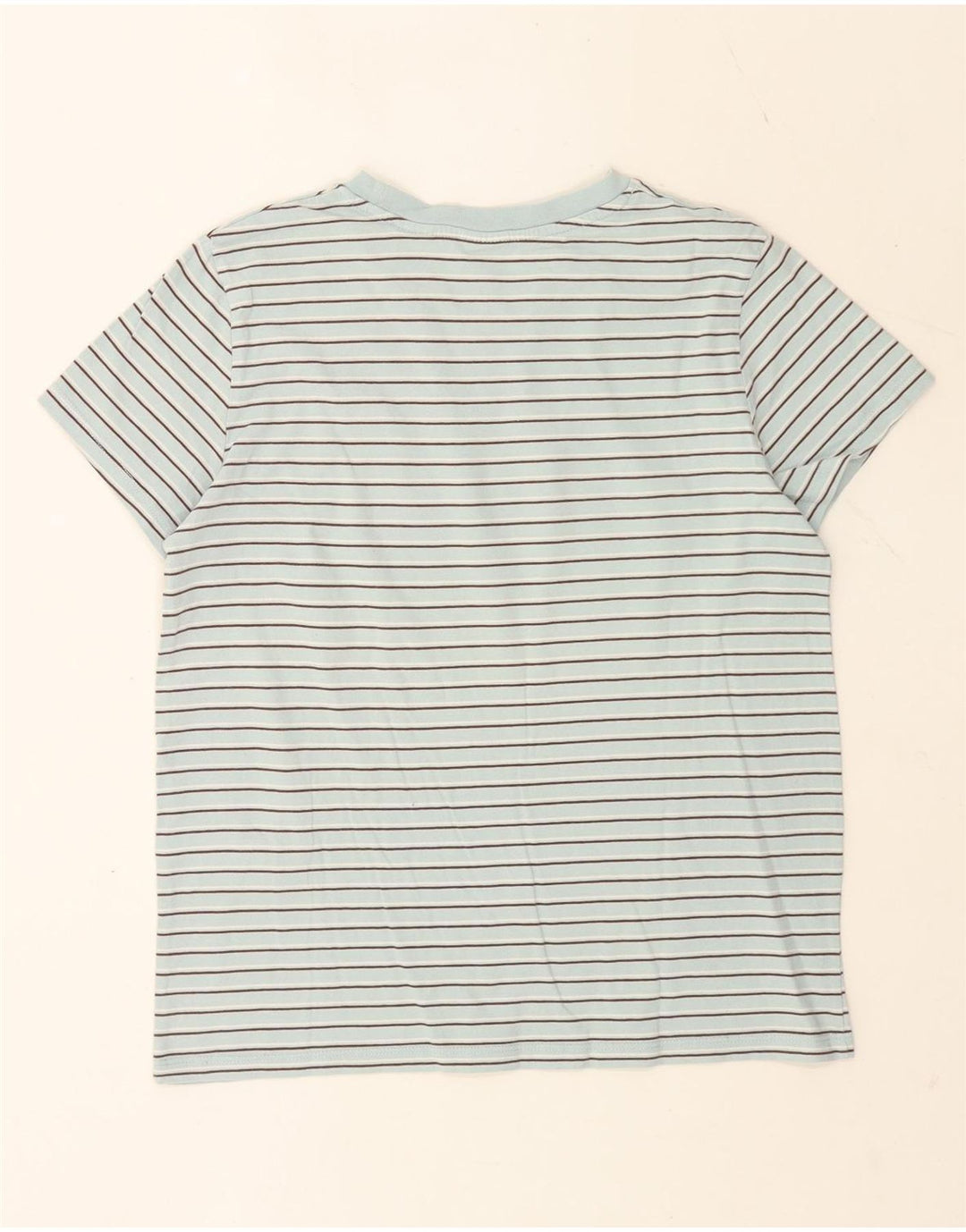 Levi's Womens T-Shirt Top UK 14 Medium Blue Striped Cotton