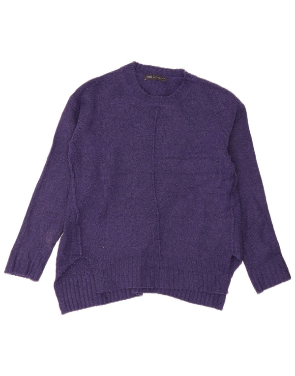 Marks & Spencer Womens Crew Neck Jumper Sweater UK 10 Small Purple