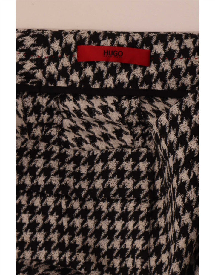 Hugo Boss Womens Slim Cropped Trousers W28 L26 Black Houndstooth