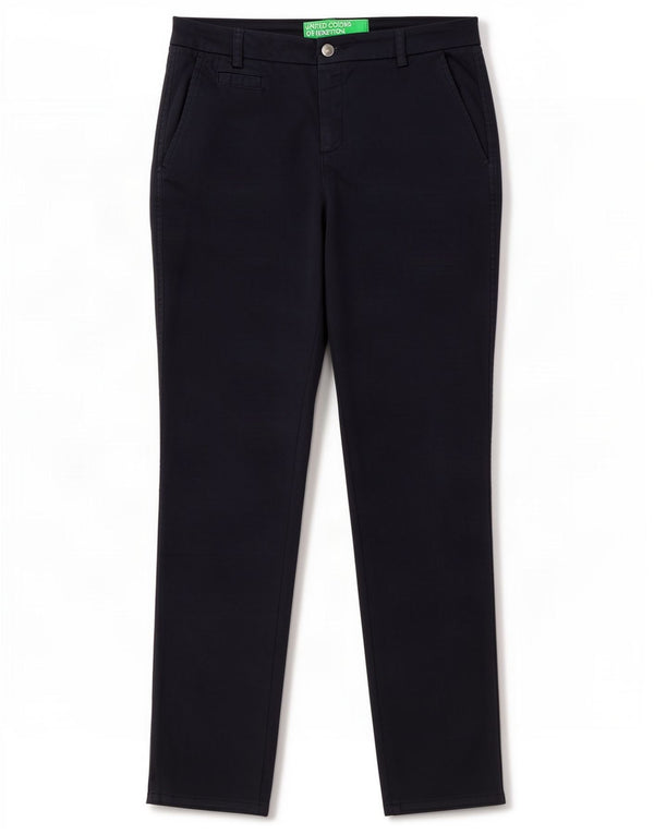 Женские брюки-чиносы Benetton UK 12 Medium W30 L28 Темно-синие, хлопок