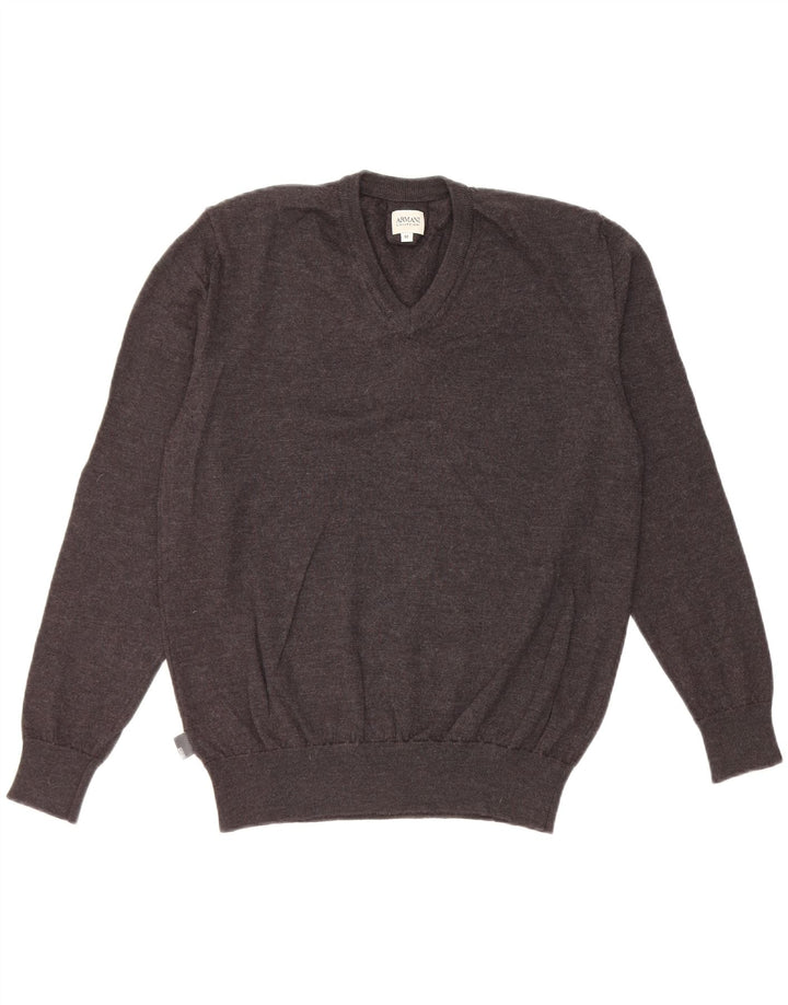 Armani Womens V-Neck Jumper Sweater IT 52 2XL Grey