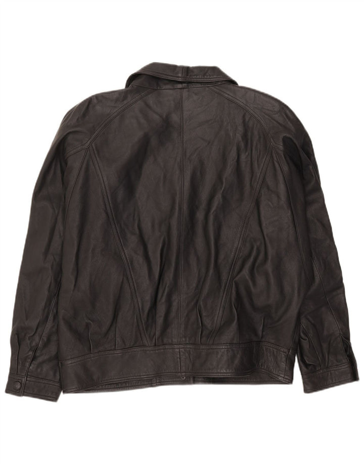Vintage Womens Leather Jacket UK 16 Large Black