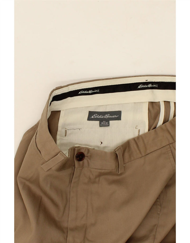 EDDIE BAUER Mens Straight Chino Trousers W35 L32  Brown Cotton Vintage Eddie Bauer and Second-Hand Eddie Bauer from Messina Hembry 