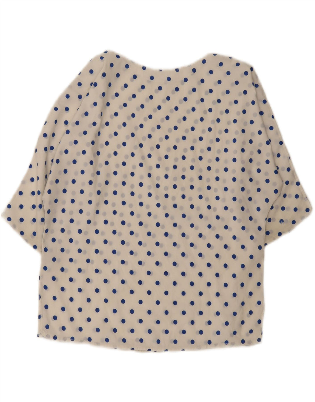 VINTAGE Womens Blouse Top UK 16 Large White Polka Dot Vintage Vintage and Second-Hand Vintage from Messina Hembry 