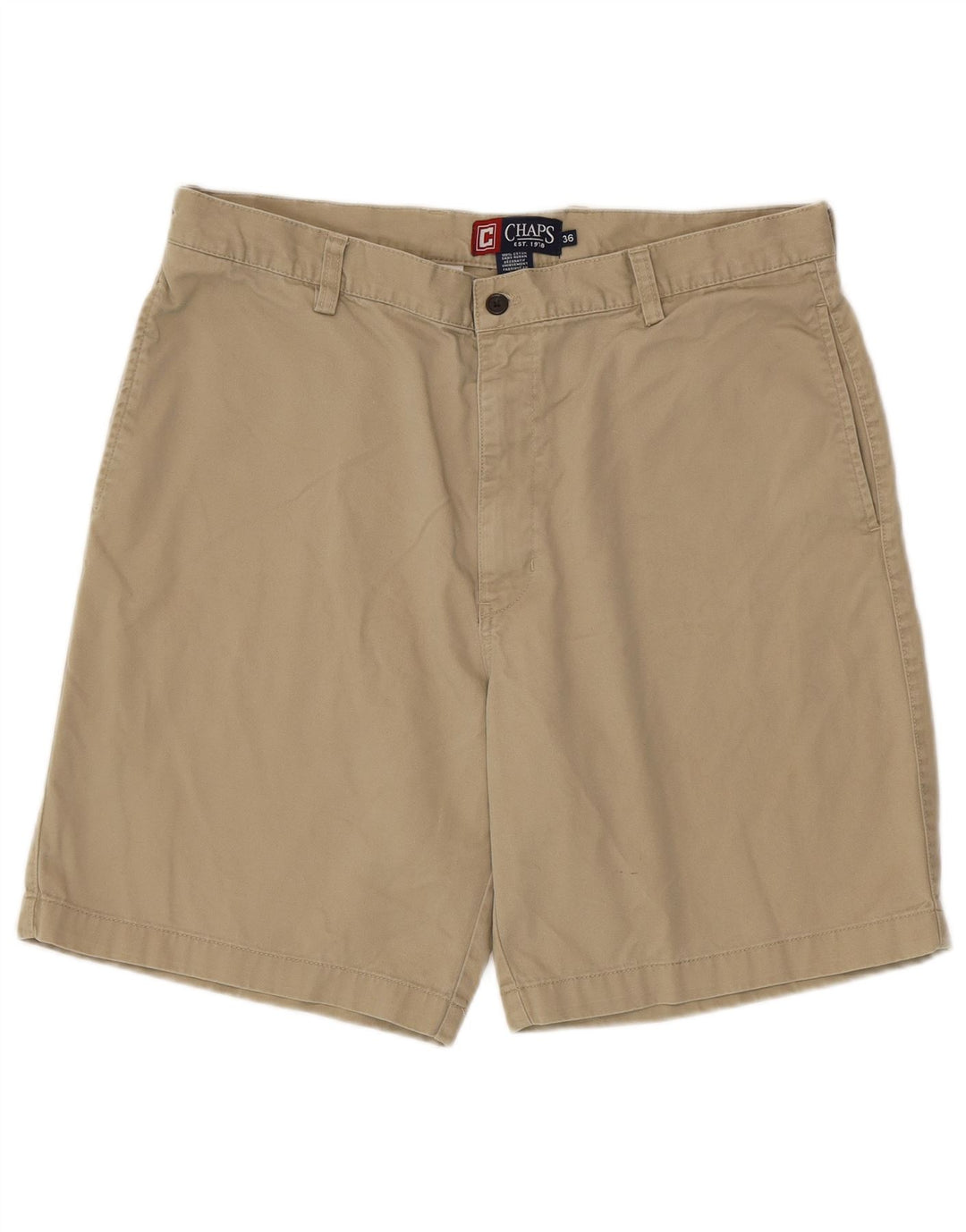 Chaps Mens Chino Shorts W36 Large Beige Cotton