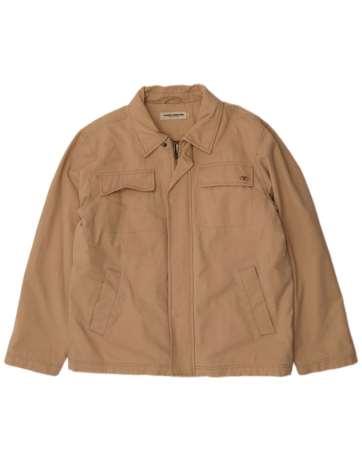 Tom Tailor Mens Utility Jacket UK 42 XL Beige Cotton