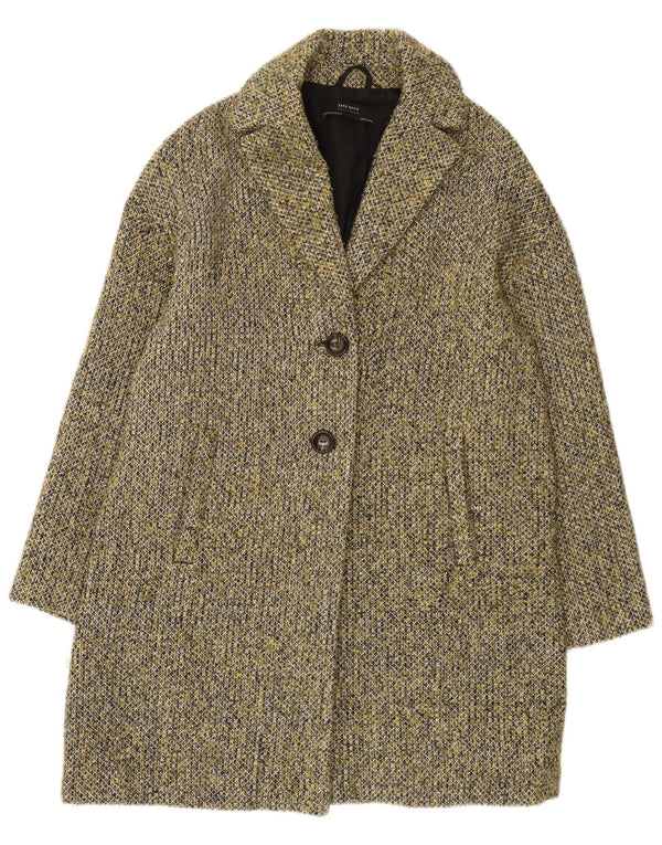 Sobretudo oversized feminino Zara UK 6 XS cáqui poliéster manchado