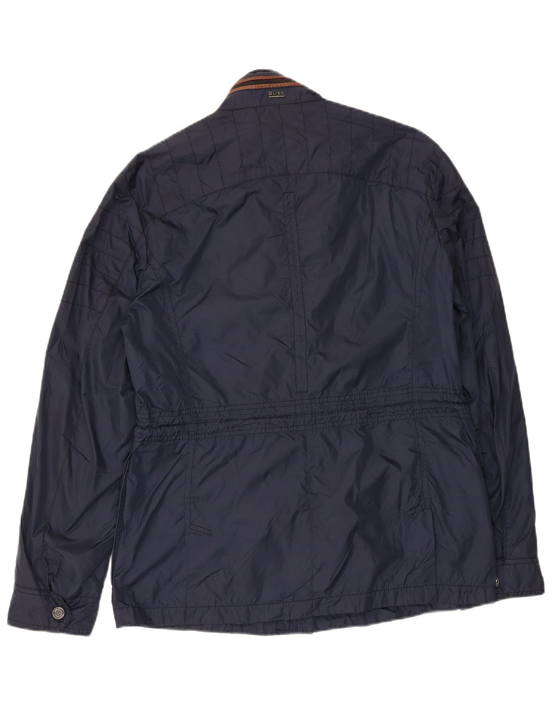 HUGO BOSS Mens Utility Jacket EU 46 Small Navy Blue Polyamide