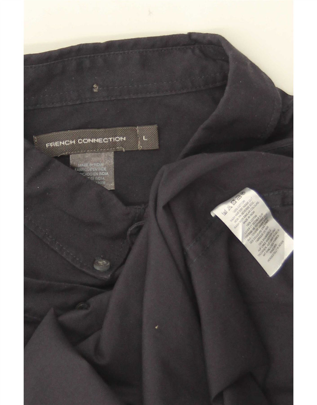 Camisa masculina French Connection grande algodão preto