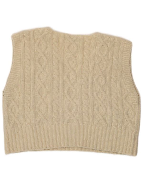 Zara Femme Débardeur UK 14 Medium Off White Acrylique