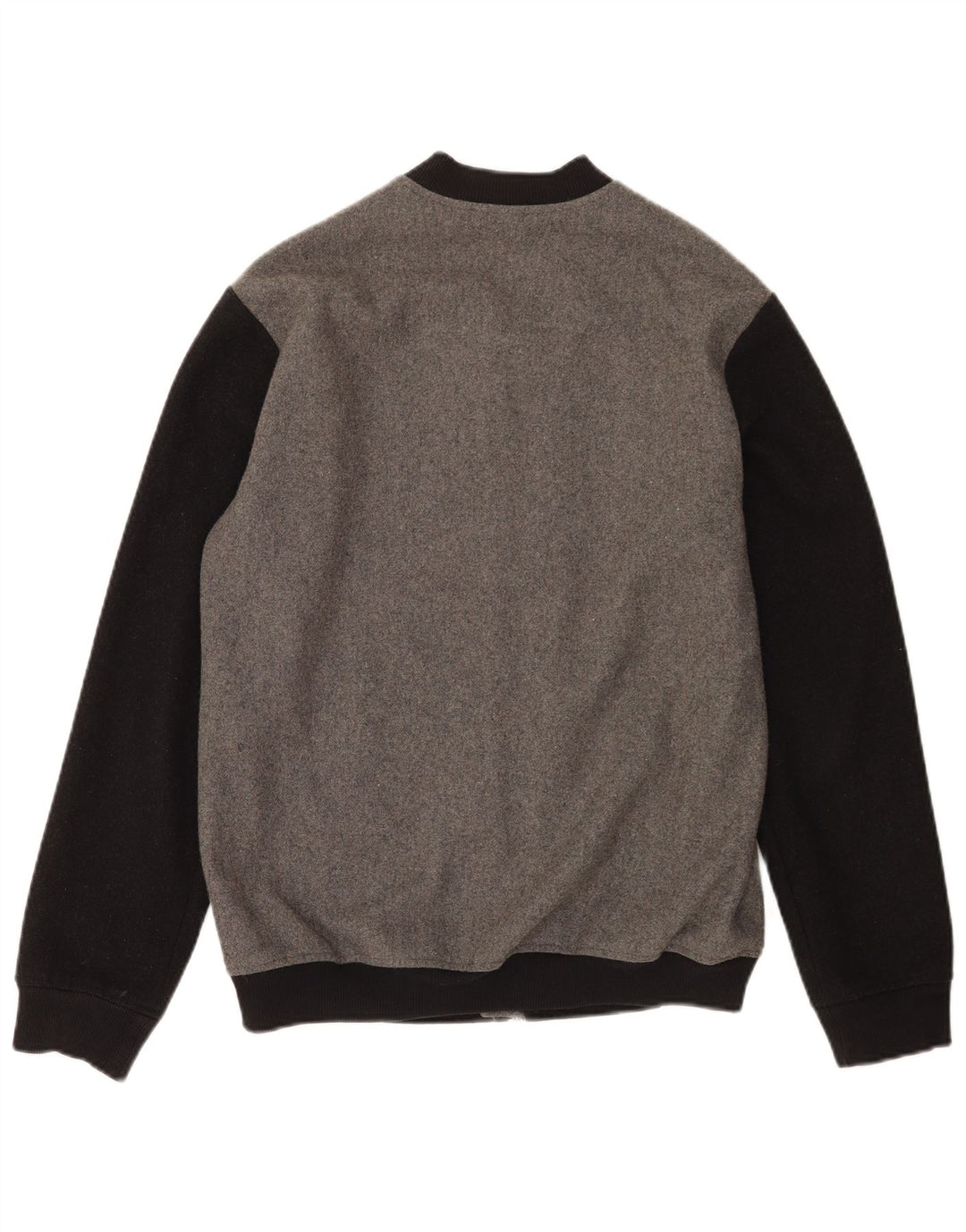 Gianni Lupo Herren Bomberjacke UK 40 Große graue Colourblock-Wolle