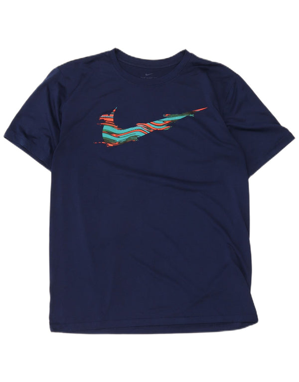 T-shirt grafica Nike Dri Fit da uomo, taglia grande, blu navy