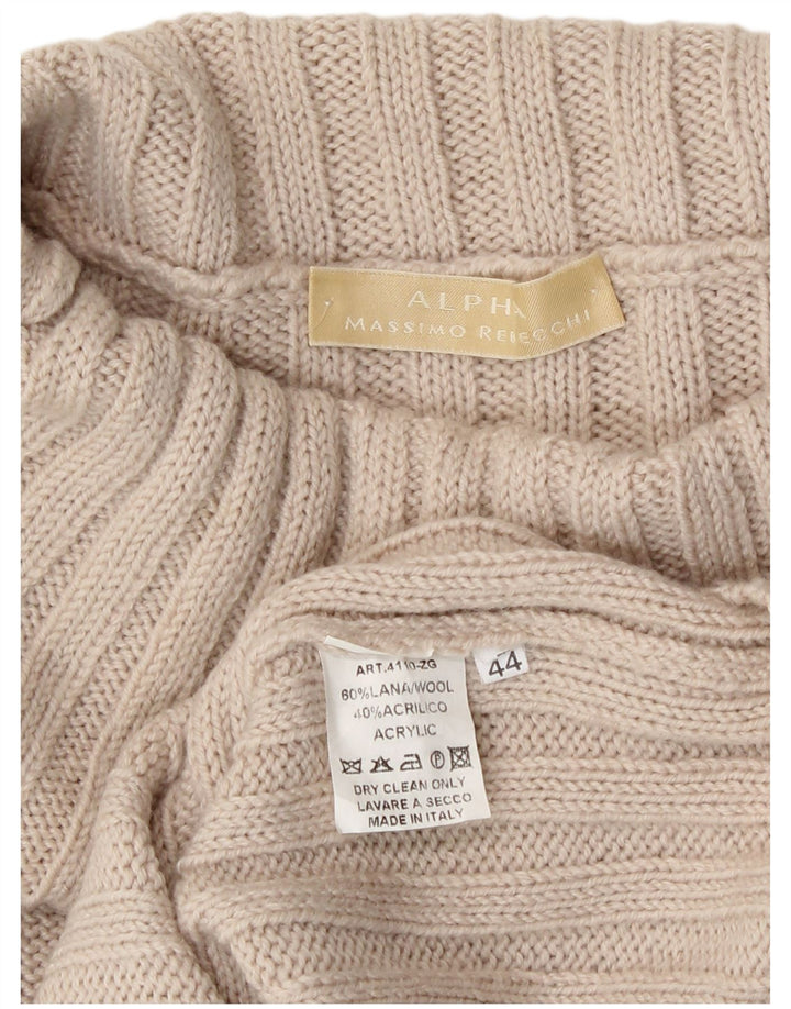 Massimo Rebecchi Womens Alpha Roll Neck Jumper Sweater IT 44 Medium Beige