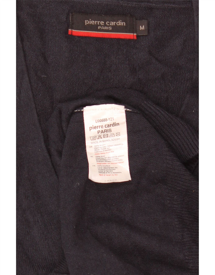 Pierre Cardin Mens Cardigan Sweater Medium Navy Blue Acrylic
