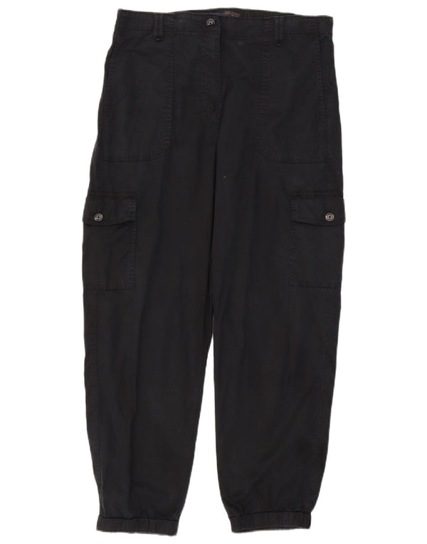 Marks & Spencer Womens Joggers Cargo Trousers UK 16 Large W34 L26 Navy Blue
