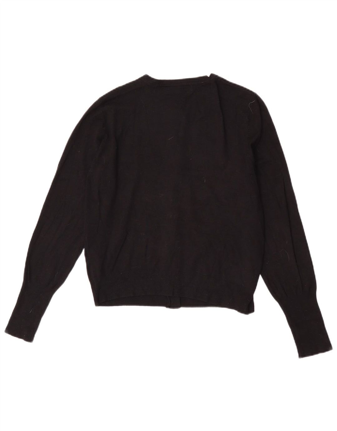 Marks & Spencer Womens Crop Cardigan Sweater UK 12 Medium Black Viscose