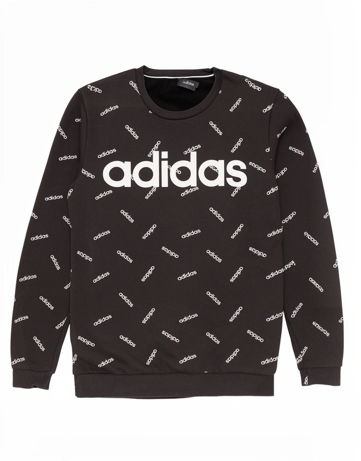Adidas Mens Graphic Sweatshirt Jumper Medium Black Cotton
