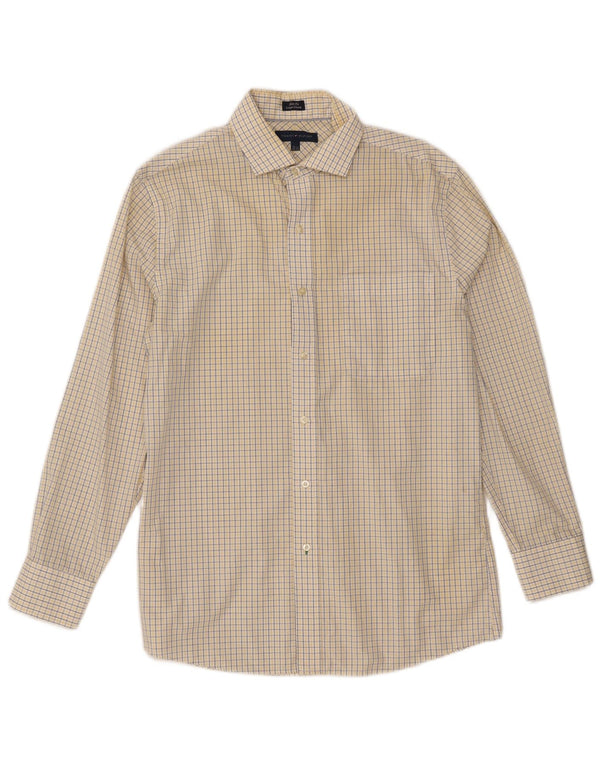 Tommy Hilfiger Mens Slim Fit Shirt Size 15 1/2 Medium White Gingham